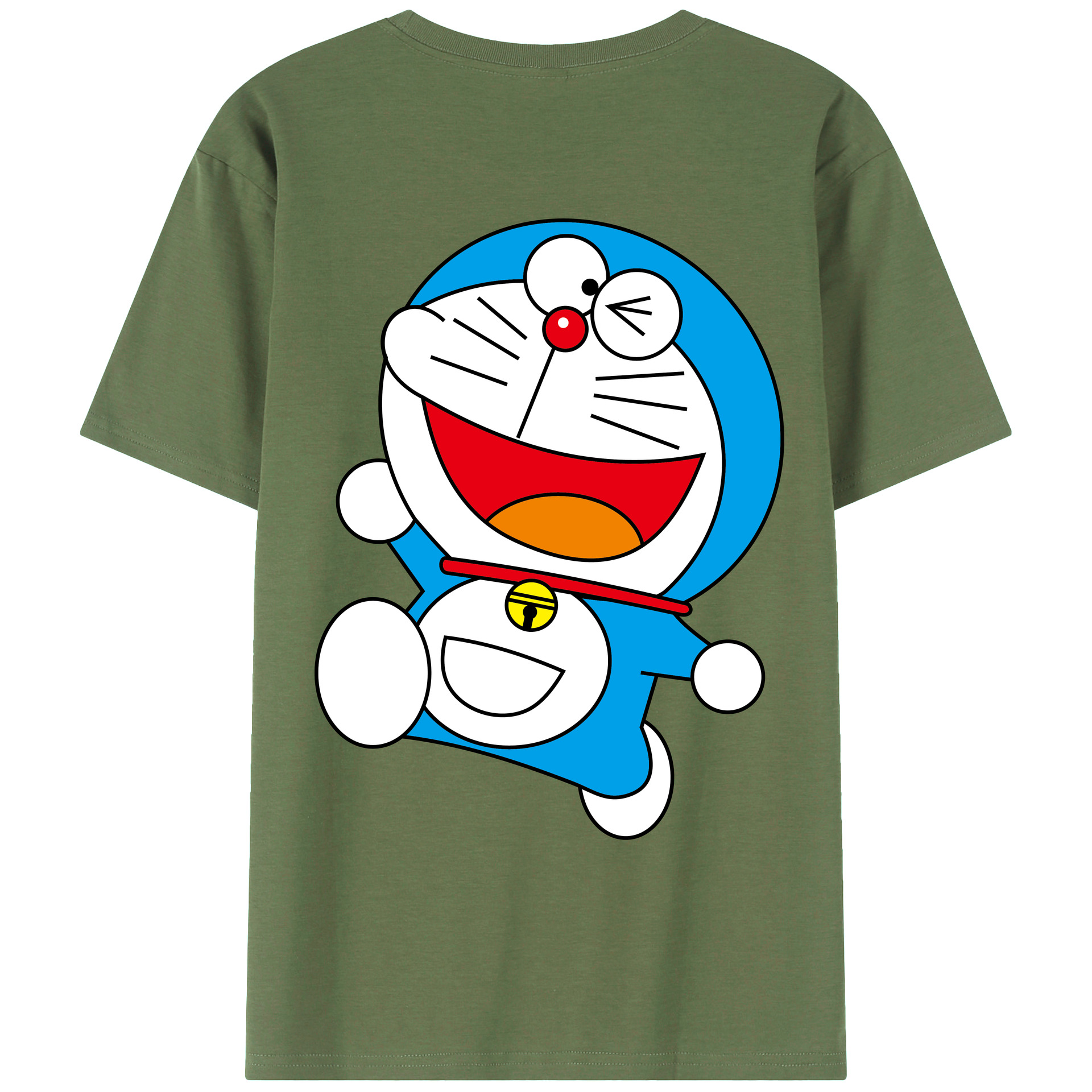 （画像用） ドラえもん Doraemon 綿100％ メンズ半袖Tシャツ（バックプリント） 通気性